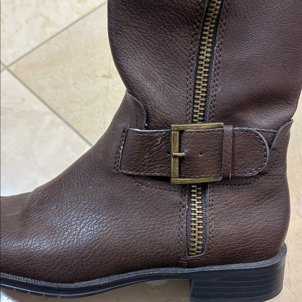 ⭐️ Aerosoles Ride Around Dark Brown Expandable Calf Ridging Boots - size 6 - Picture 8 of 9
